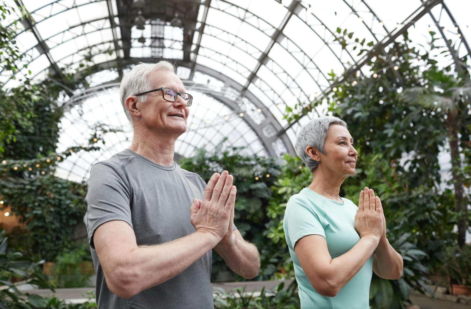 Active couple exercising outdoors